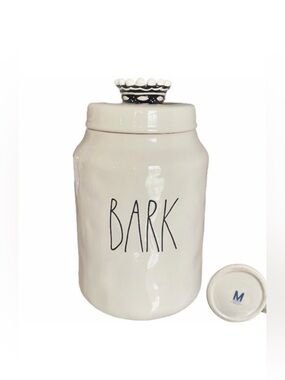 Rae Dunn • Vintage BARK Canister M Stamp Crown Lid